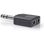 Nedis-Stereo-Audioadapter-6-35-mm-male-2x-6-35-mm-female-10-stuks-Zwart