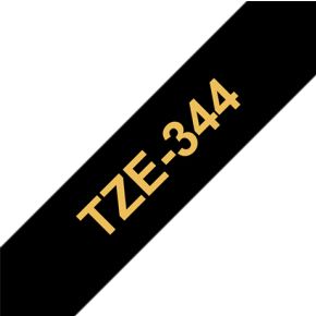 Image of Brother TZE-344 - 18 mm Gold/Black