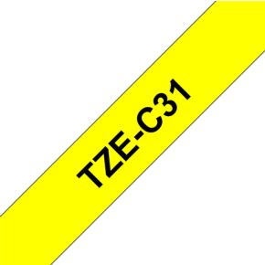 Image of Brother TZE-C31 - 12 mm Black/Yellow Fluo