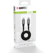 Emtec T700C2 USB-kabel 1,2 m USB C Zwart