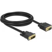 DeLOCK 86749 video kabel adapter 2 m DVI VGA (D-Sub) Zwart