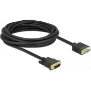 DeLOCK 86755 video kabel adapter 5 m DVI VGA (D-Sub) Zwart
