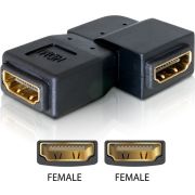 DeLOCK Adapter HDMI female > HDMI female 90° left HDMI 1.3 Zwart