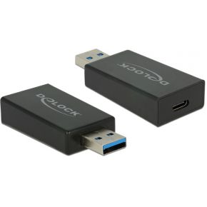 Image of DeLOCK 65689 USB 3.1 Gen 2 Type-A USB 3.1 Gen 2 USB Type-C Zwart kabeladapter/verloopstukje