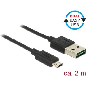 Image of DeLOCK 83850 2m USB A Micro-USB B Zwart USB-kabel