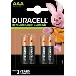 Image of 4 x AAA Duracell oplaadbare batterijen - Stays Charged