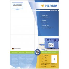 Image of Herma 4676, Universele etiketten Premium,, Wit, 400 stuks