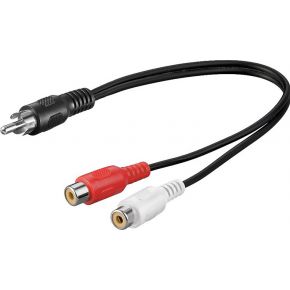 Image of Adapter 1x Tulp > 2x Tulp Y-Kabel 0,2m