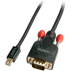 Image of Lindy 41962 2m VGA (D-Sub) Mini DisplayPort Zwart video kabel adapter
