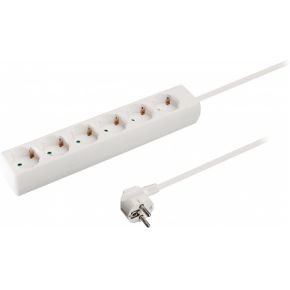 Image of 6-wegs schuko-stekkerdoos kabel 1,50 m wit