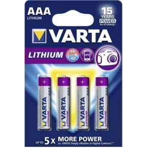 Image of 1x4 Varta Lithium Micro AAA LR 03