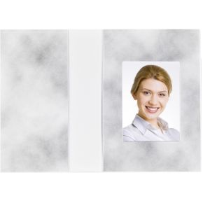 Image of 1x100 Daiber Pasfotomappen Wolkendesign grijs 36x50 mm