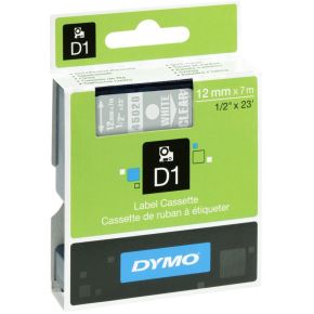Image of DYMO D1 Etikettenband Tapekleur: Transparant Tekstkleur:Wit 12 mm 7 m