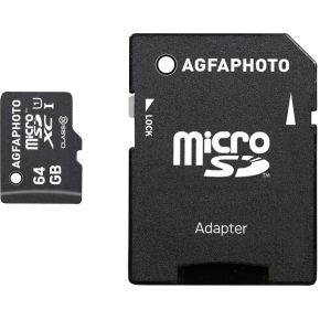 Image of AgfaPhoto Mobile High Speed 64GB MicroSDXC Class 10 + Adapte