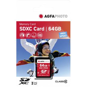 Image of AgfaPhoto SDXC kaart 64GB High Speed Class 10 UHS I