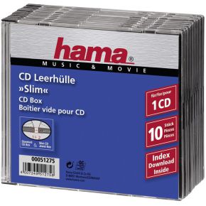 Image of 1x10 Hama CD-hoezen Slim-Line transp./zwart 51275