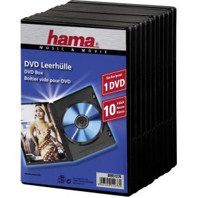 Image of 1x10 Hama DVD-cases met folie Zwart 51276