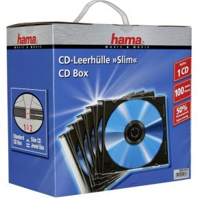 Image of 1x100 Hama CD-cases Slimpack zwart 51270