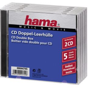 Image of 1x5 Hama dubbel-CD cases leeg 44745