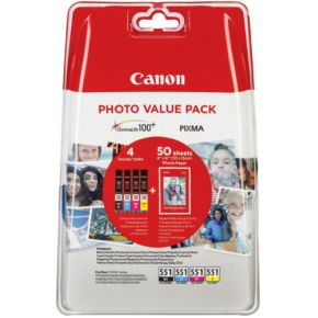 Image of Canon CLI-551 Photo Value Pack C/M/Y/BK PP-201 10x15 cm 50 b