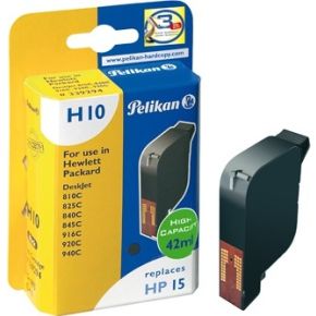 Image of Pelikan Inkjet Cartridge H10 replaces HP 15, black, 42 ml