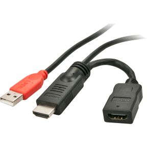Image of Lindy 41080 USB A 2x HDMI Zwart, Rood kabeladapter/verloopstukje