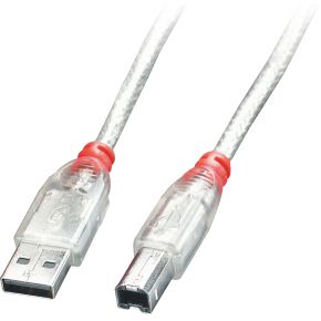 Image of Lindy 41754 3m USB A USB B Transparant USB-kabel