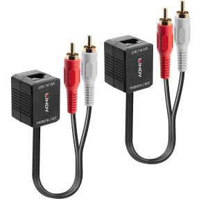 Image of Lindy 70460 2xRCA RJ45 Zwart, Rood, Wit kabeladapter/verloopstukje