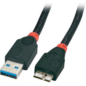 Image of Lindy 41837 2m USB A Micro-USB B Zwart USB-kabel