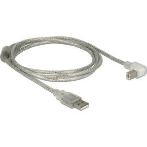 Image of DeLOCK 1.5m, USB2.0-A/USB2.0-B 1.5m USB A USB B Zilver, Transparant
