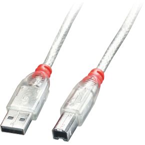 Image of Lindy 41753 2m USB A USB B Transparant USB-kabel