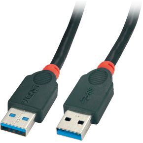Image of Lindy 41821 1m USB A USB A Zwart USB-kabel