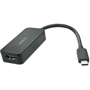 Image of Lindy 43197 0.2m USB 3.1 C HDMI Zwart video kabel adapter