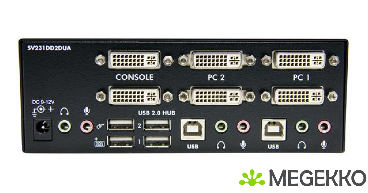 Megekko Nl Startech Com Poort Dual Dvi Usb Kvm Switch Met Audio En Us