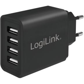 LogiLink PA0211, Binnen, AC, 5 V, 4,8 A, Zwart