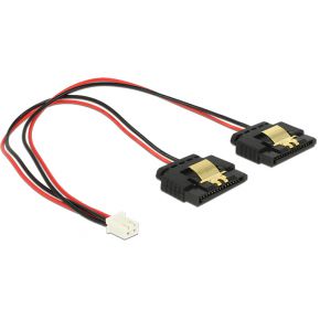 Delock 85249 Kabel Voeding 2-pins female > 2 x SATA 15-pins bus (5 V) metaal 20cm