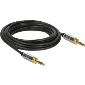 Delock 85788 Stereo Jack Kabel 3,5 mm 3-pins male naar male met schroefadapter 5 m