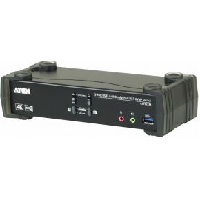 ATEN 2-Poorts KVM Schakelaar USB 3.0 4K DisplayPort MST Zwart