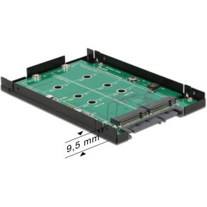 Delock 62590 2,5" converter SATA 22-pins > 2 x M.2 met RAID met behuizing