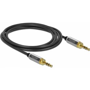 Delock 85786 Stereo Jack Kabel 3,5 mm 3-pins male naar male met schroefadapter 2 m