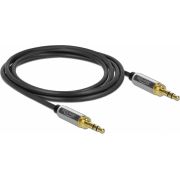 Delock 85786 Stereo Jack Kabel 3,5 mm 3-pins male naar male met schroefadapter 2 m