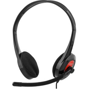Deltaco HL-108 hoofdtelefoon/headset Hoofdband 3,5mm-connector Zwart, Rood