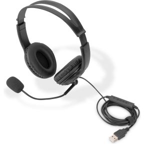 Digitus DA-12204 hoofdtelefoon/headset Hoofdband USB Type-A Zwart