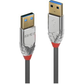 Lindy 36626 1m USB A USB A Mannelijk Mannelijk Grijs USB-kabel
