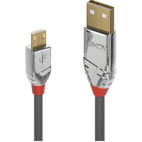 Lindy 36650 0.5m USB A Micro-USB B Mannelijk Mannelijk Grijs USB-kabel