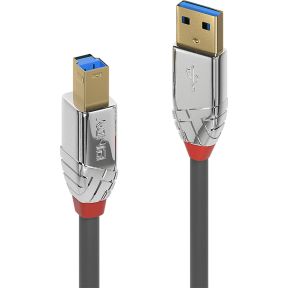 Lindy 36663 3m USB A USB B Mannelijk Vrouwelijk Grijs USB-kabel