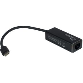 Inter-Tech ARGUS IT-811 USB-C RJ-45 Zwart kabeladapter/verloopstukje