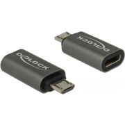 Delock 65927 Adapter USB 2.0 Micro-B male naar USB Type-C 2.0 female antraciet