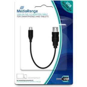 MediaRange MRCS168 0.2m Micro-USB B USB A Mannelijk Vrouwelijk Zwart USB-kabel