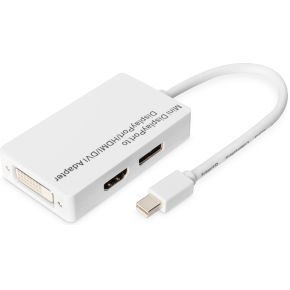 Digitus DB-340509-002-W video kabel adapter 0,2 m Mini DisplayPort DisplayPort + DVI + HDMI Wit